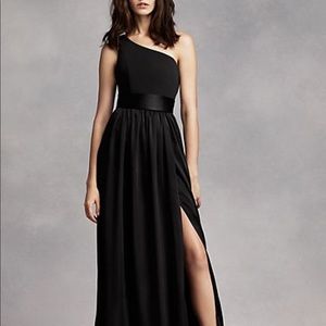 White by Vera Weng one shoulder bridesmaid dress